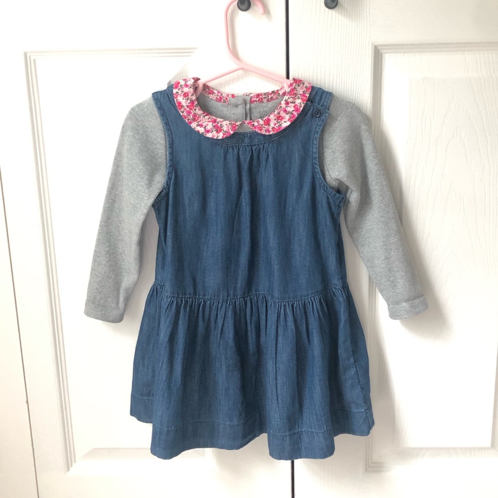 Gap Denim Jumper with Peter Pan Collar Top